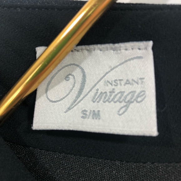 Instant Vintage S/M Black cap sleeve dress - Picture 5 of 6